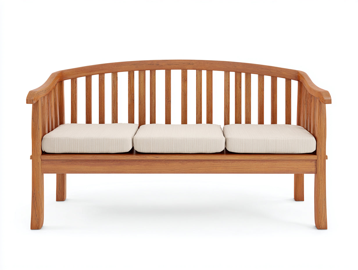 Bancos de jardín de madera 160x58x88 cm - color marrón-beige - estilo clásico para exterior