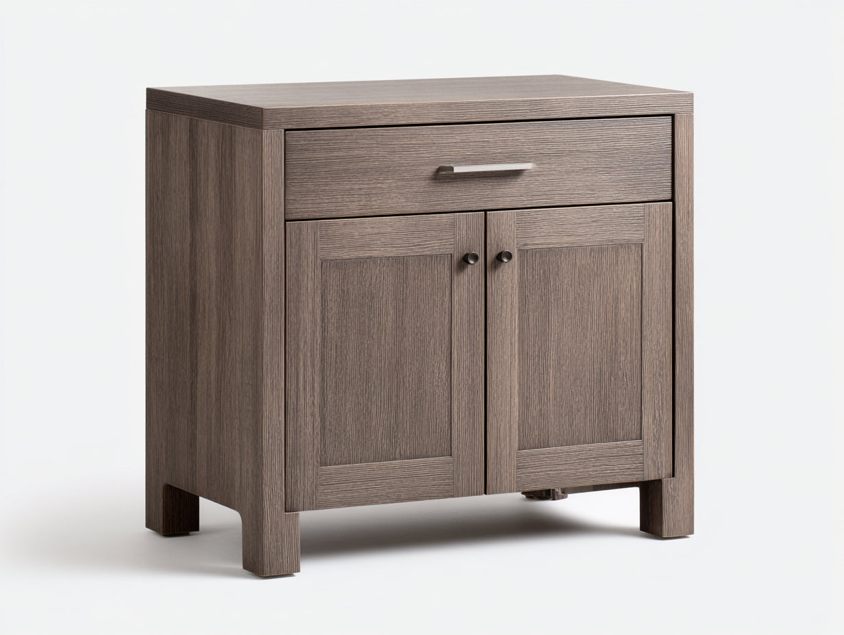 Aparadores de madera 95x42x88 cm - marrón - 2 puertas y 1 cajón - estilo moderno para salón y comedor
