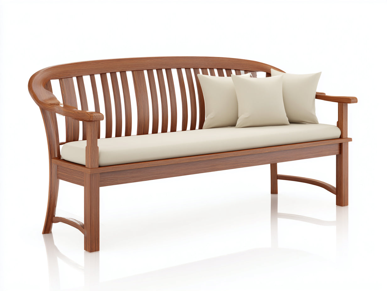 Bancos de jardín madera 165x62x88 cm marrón y beige para jardín - diseño clásico