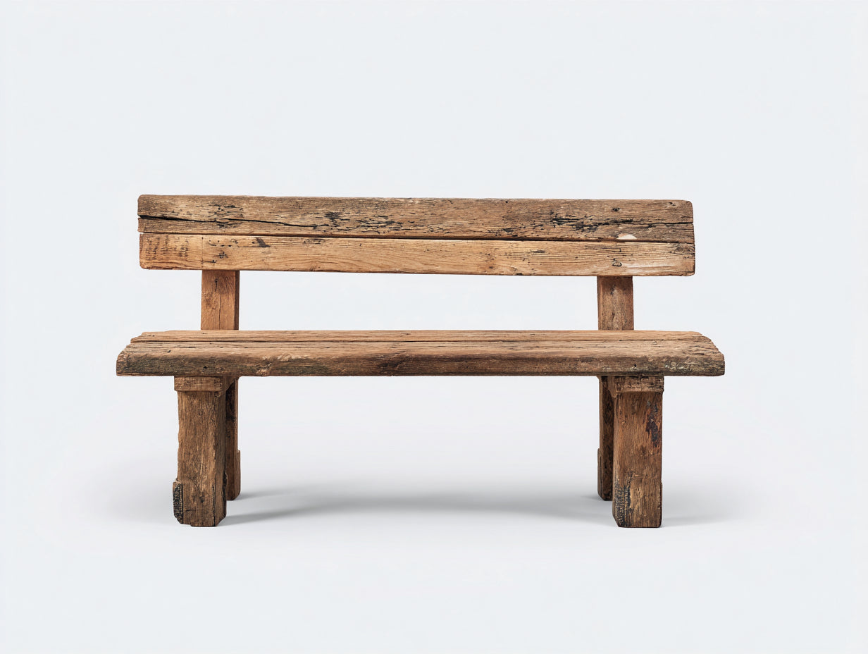 Bancos de jardín de madera 140x50x82 cm - marrón - respaldo de listones - estilo rústico para exterior