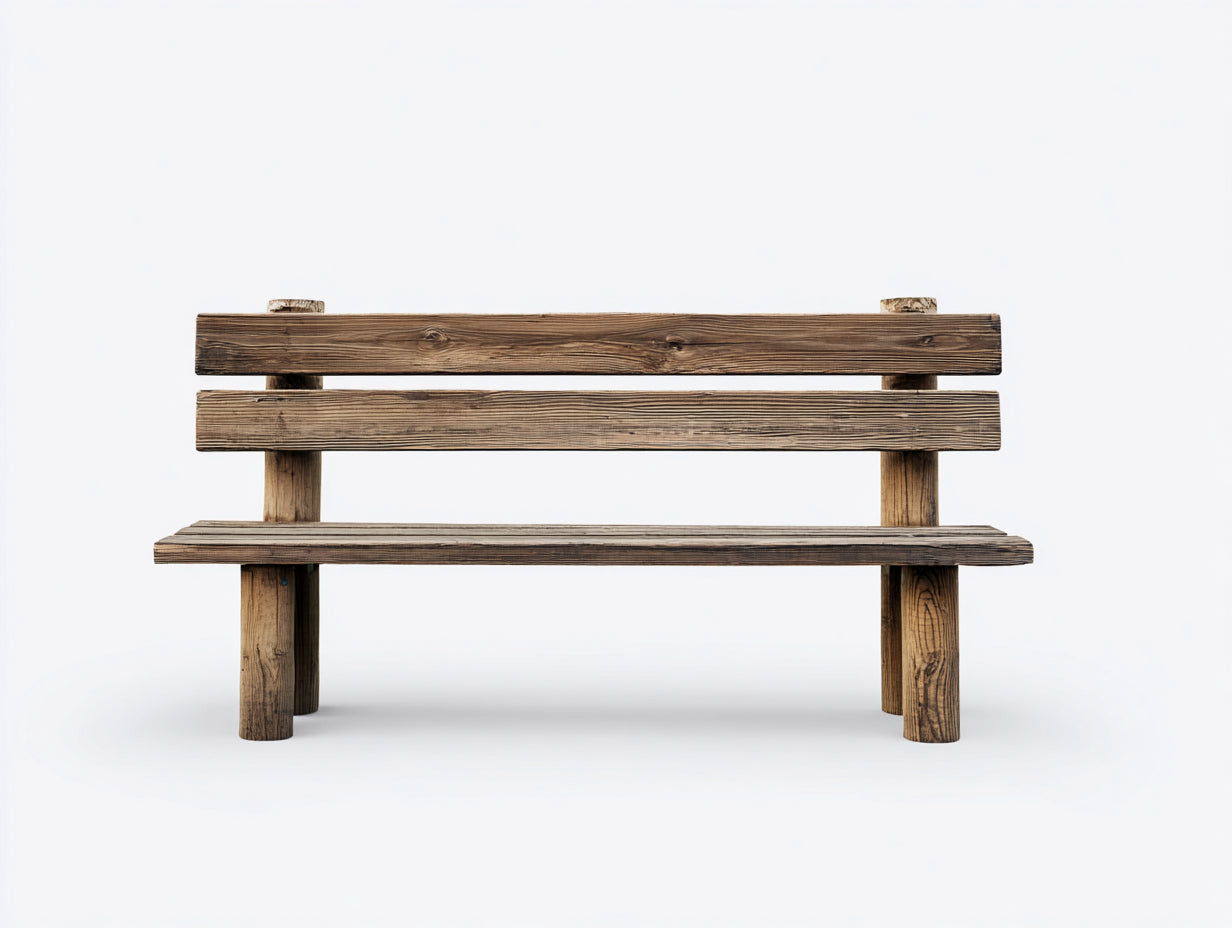 Bancos de jardín madera 150x60x85 cm marrón envejecido - Diseño rústico con respaldo de listones