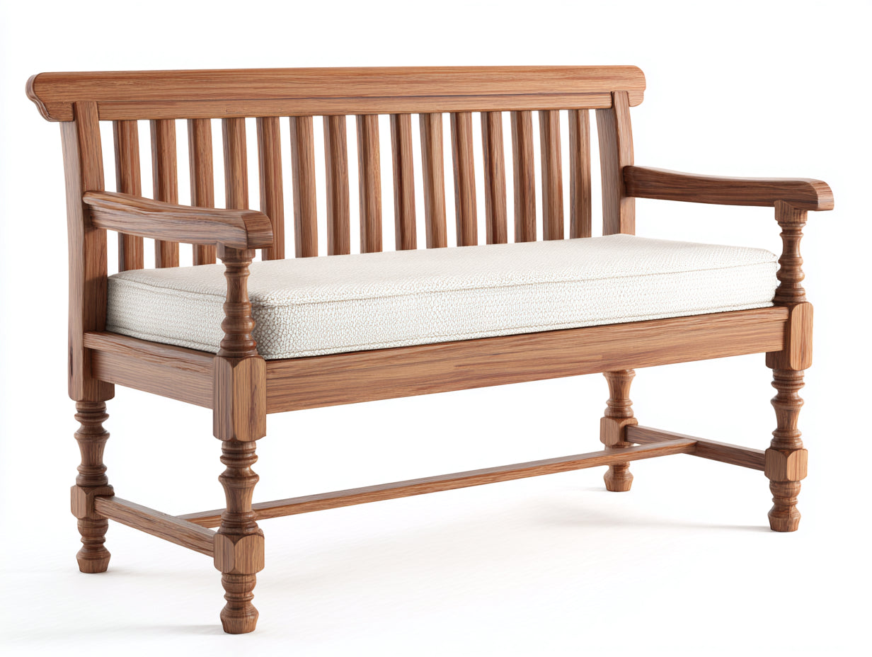 Bancos de jardín madera 160x60x90 cm natural-beige - Estilo clásico con reposabrazos