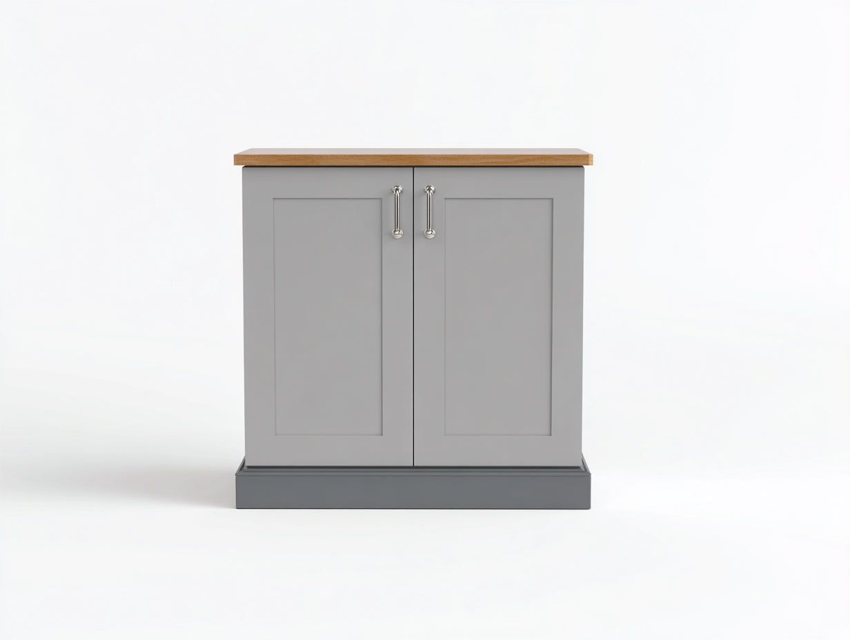 Aparadores de madera 90x40x85 cm - gris-marrón - 2 puertas - estilo moderno para salón y comedor
