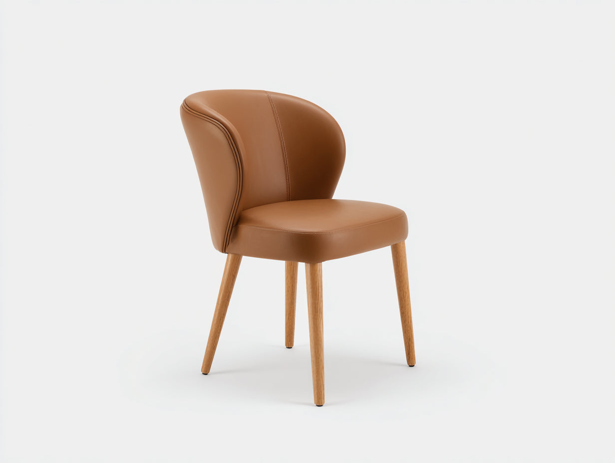 Sillas de comedor piel sintética 50x56x84 cm marrón y natural para comedor - diseño contemporáneo