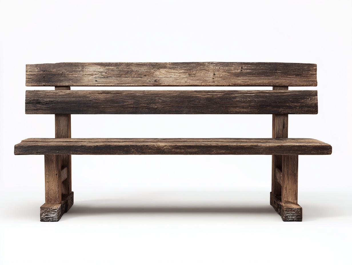Bancos de jardín de madera 150x45x85 cm - color marrón - estilo rústico para exterior